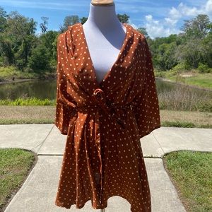 Polka Dot Front Tie Dress